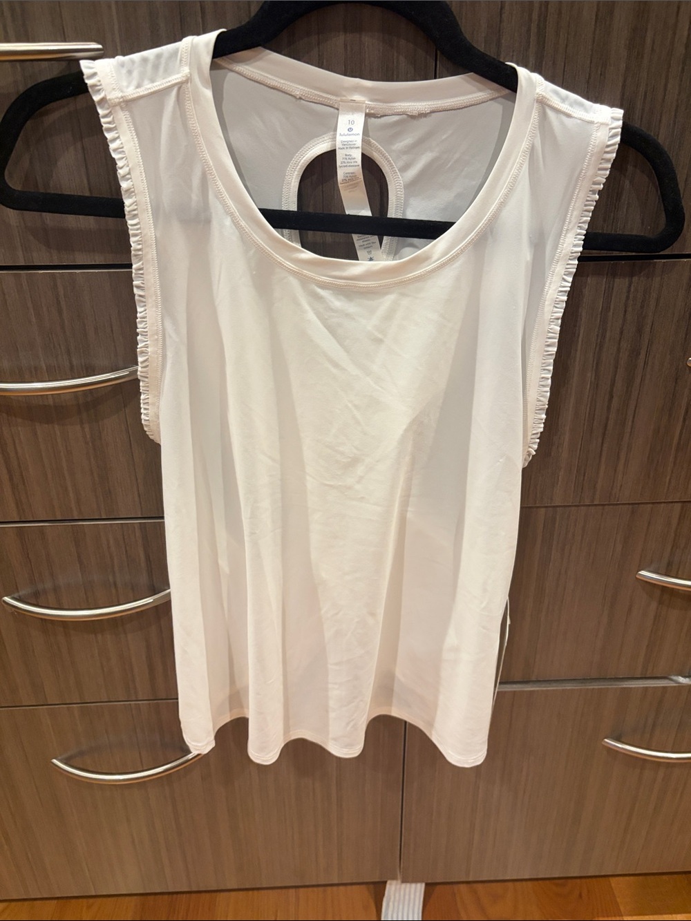 lululemon athletica Cream Ruffle-Trim Sleeveless Tank